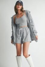 Sweater 3-Piece Set for Women in Tangerine - Comfortable Cotton Blend, USA Made, Relaxed Fit