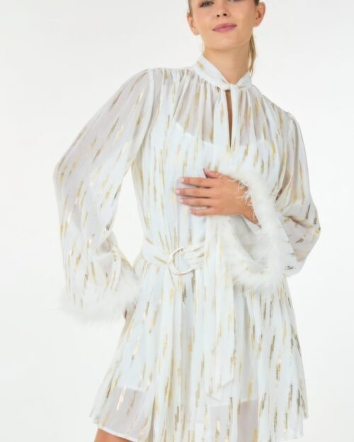 Metallic Print Short Dress