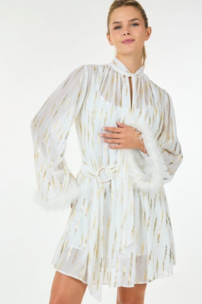 Metallic print short dress - image 1