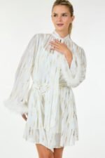 Metallic Print Short Dress - Image 2