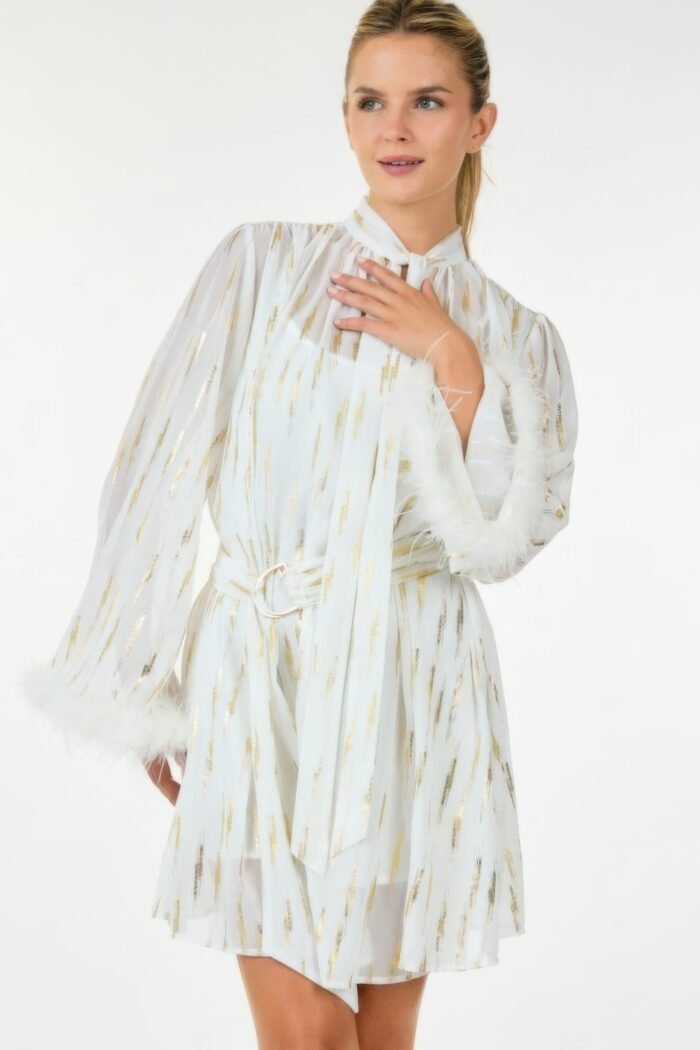 Metallic print short dress - image 2