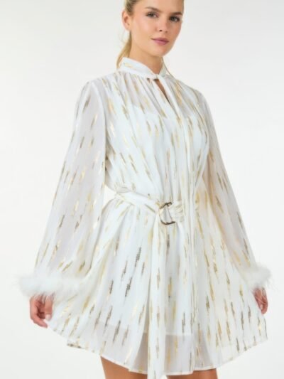 Metallic Print Short Dress Metallic Print Short Dress