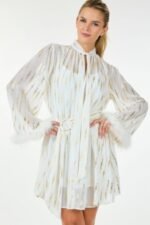 Metallic Print Short Dress - Image 5