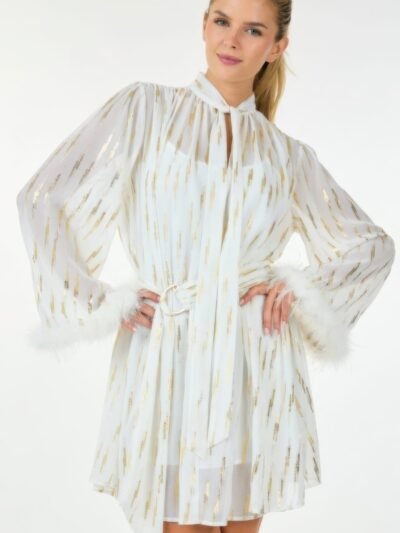 Metallic Print Short Dress Metallic Print Short Dress
