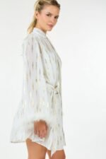 Metallic Print Short Dress - Image 6