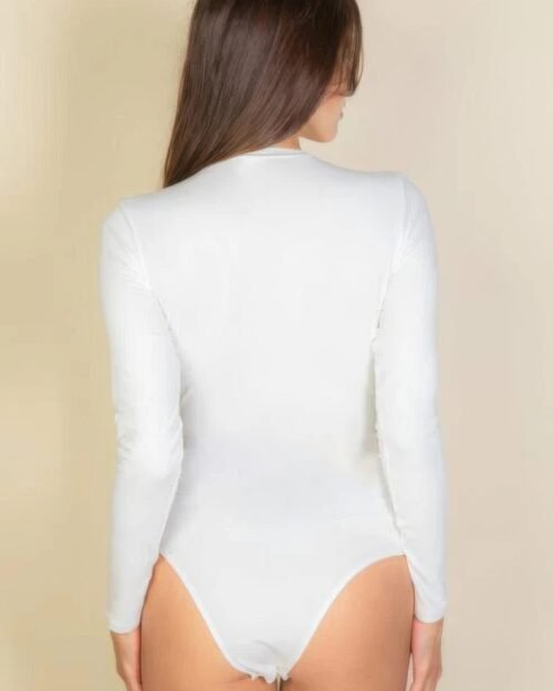 solid long sleeve round neck bodysuit