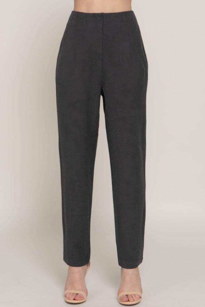 High waist pintuck detail long pants