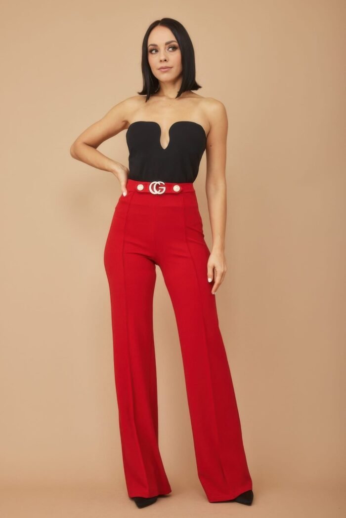 Cg buckle and button detail pants - image 2