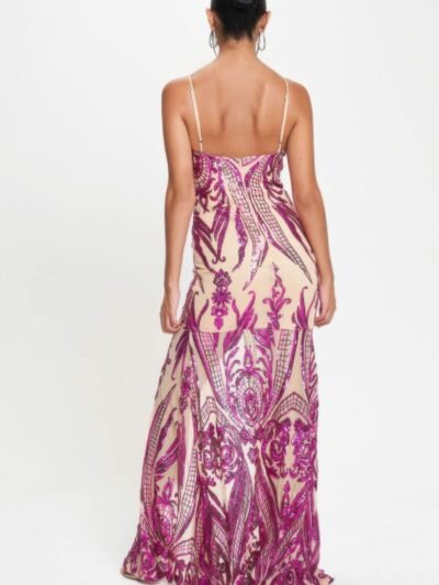 Spaghetti Strap Art Deco Sequins Maxi Dress Spaghetti Strap Art Deco Sequins Maxi Dress