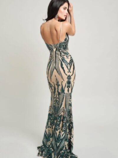 Spaghetti Strap Art Deco Sequins Maxi Dress Spaghetti Strap Art Deco Sequins Maxi Dress