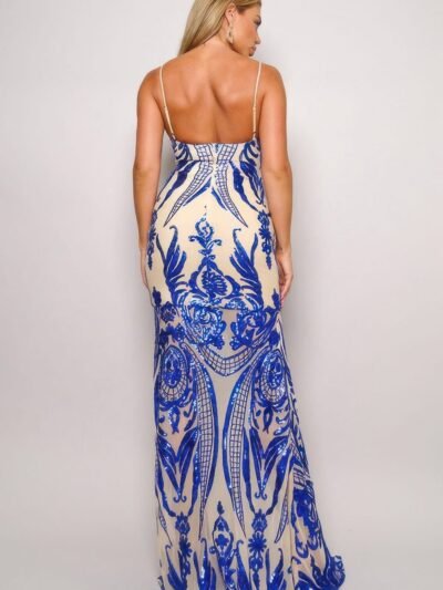 Spaghetti Strap Art Deco Sequins Maxi Dress Spaghetti Strap Art Deco Sequins Maxi Dress