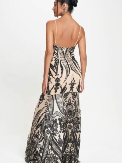 Spaghetti Strap Art Deco Sequins Maxi Dress Spaghetti Strap Art Deco Sequins Maxi Dress