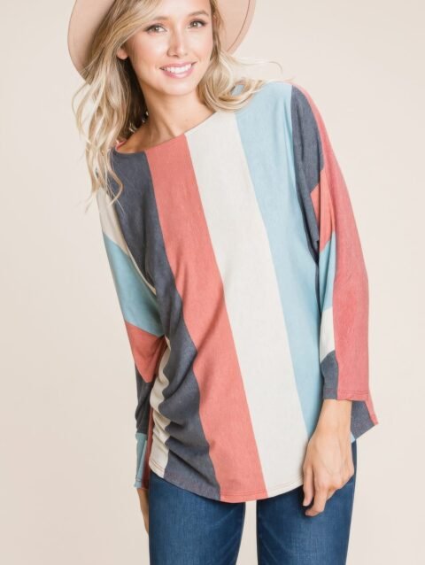 Striped Dolman Sleeves Top