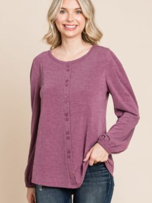 Solid Tr Spandex Long Sleeve Top