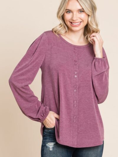 Solid Tr Spandex Long Sleeve Top Solid Tr Spandex Long Sleeve Top