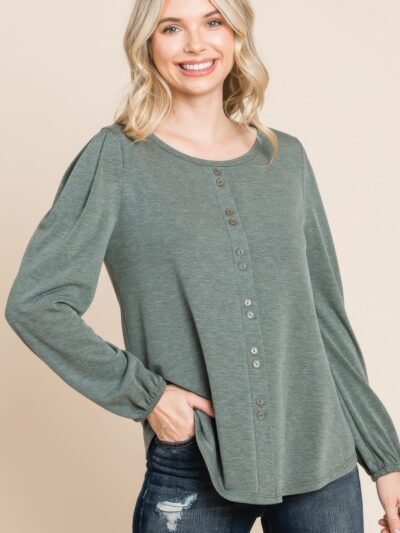 Solid Tr Spandex Long Sleeve Top Solid Tr Spandex Long Sleeve Top