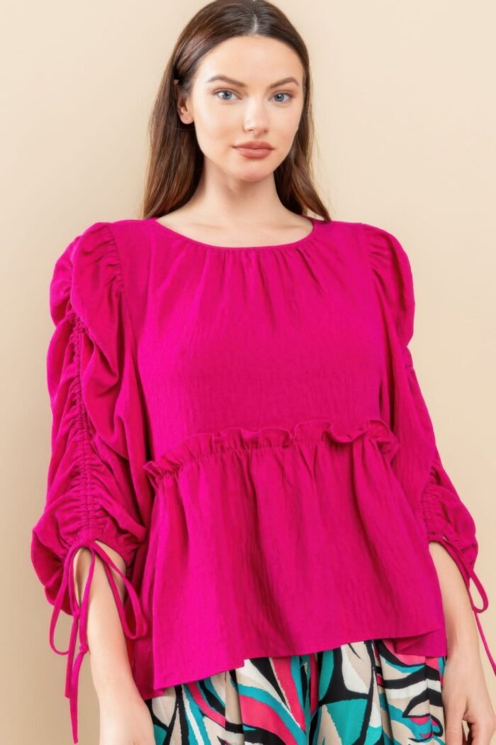 Round neckline babydoll top
