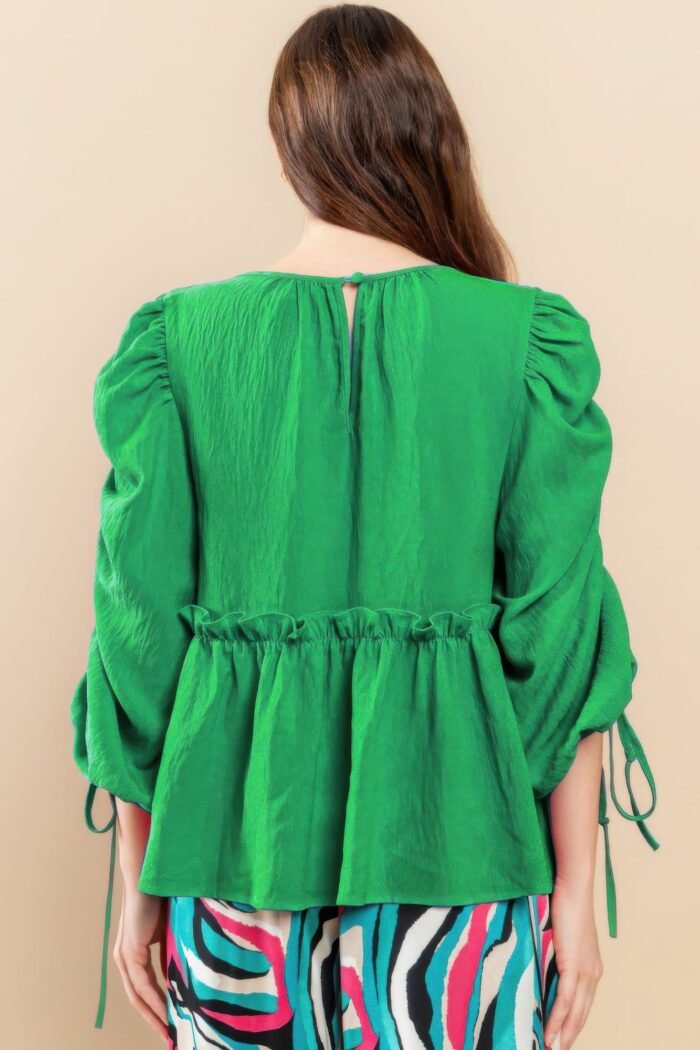 Round neckline babydoll top