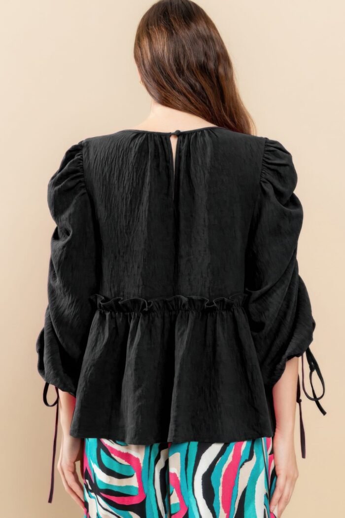 Round neckline babydoll top