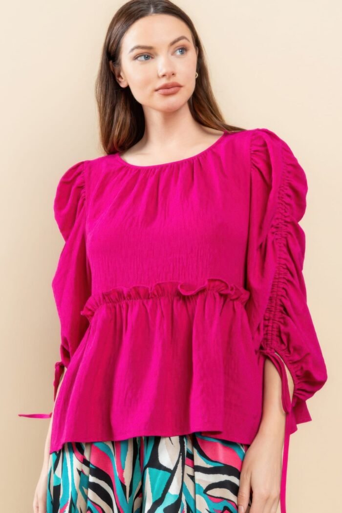 Round neckline babydoll top