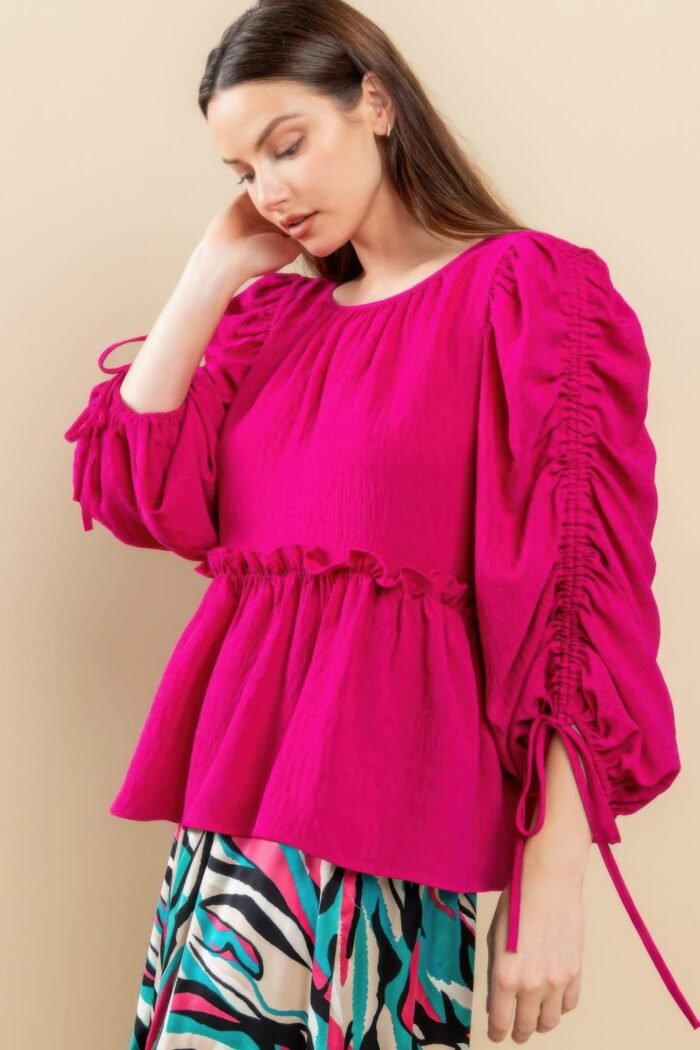 Round neckline babydoll top