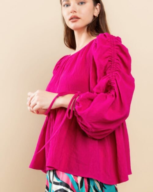 round neckline babydoll top