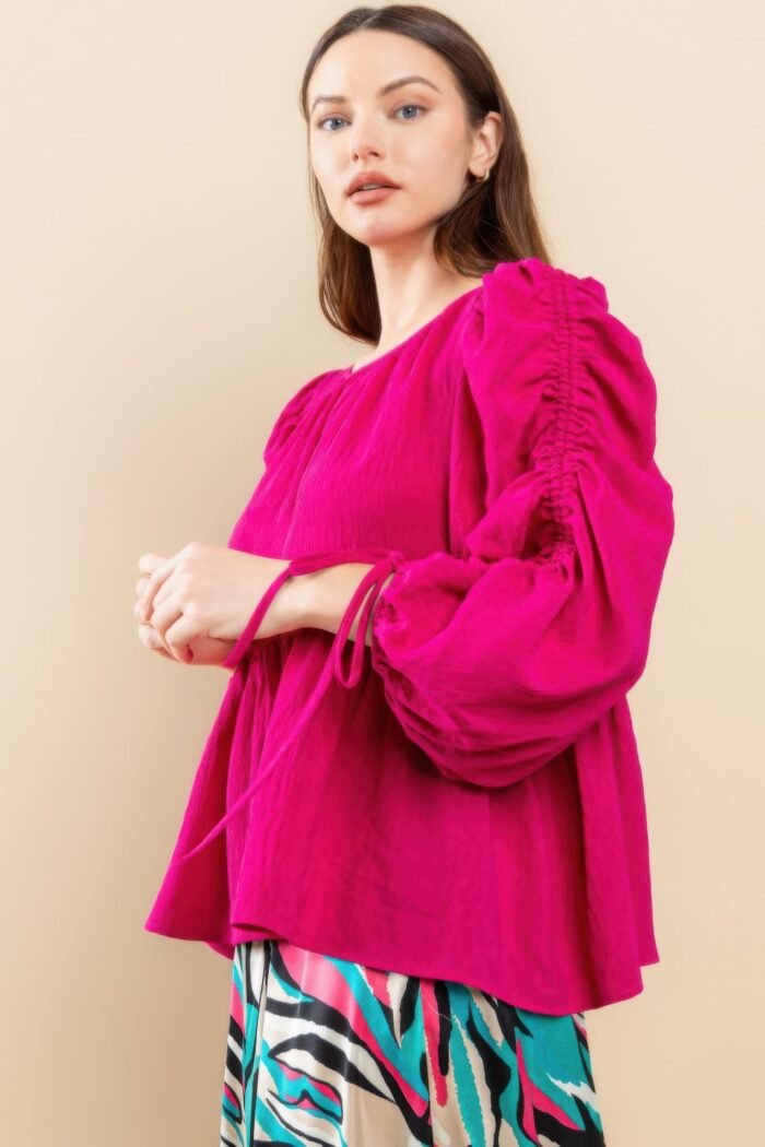 Round neckline babydoll top