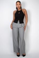 Halter ribbon open-back crop top - Image 12