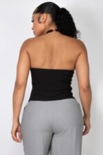 Halter ribbon open-back crop top - Image 15