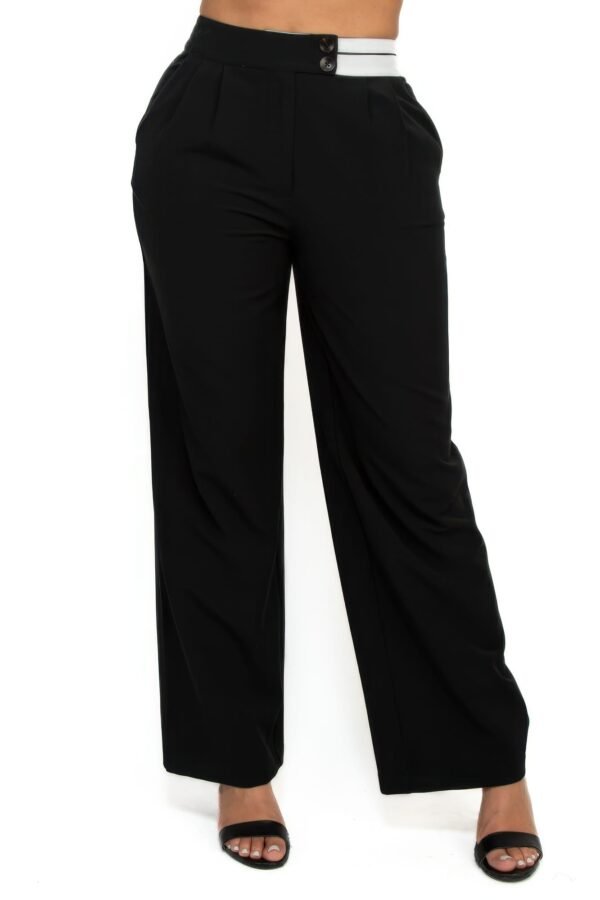Black High-Rise Wide Elastic Waist Pants