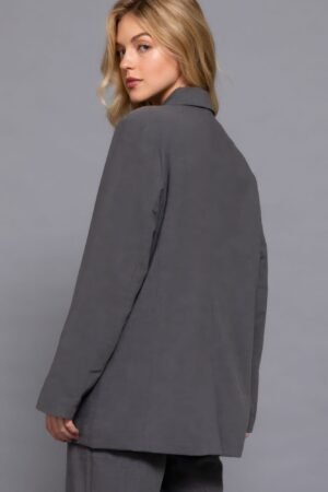 Long Slv Front Button Closure Blazer