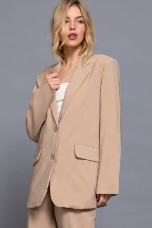 Elegant Women's Long Sleeve Blazer for Office Wear