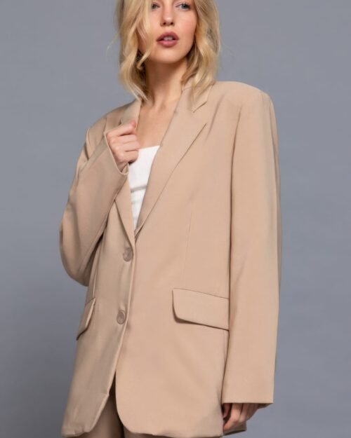 elegant women's long sleeve blazer for office wear