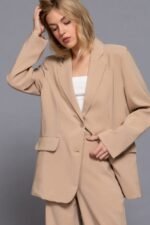Elegant Women's Long Sleeve Blazer for Office Wear