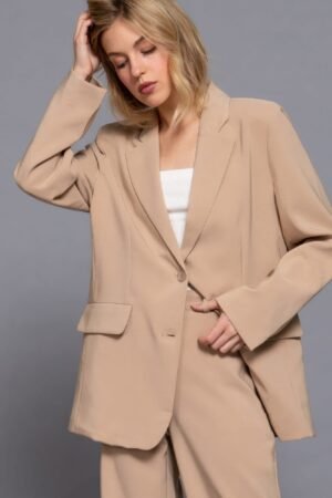Elegant Women's Long Sleeve Blazer for Office Wear