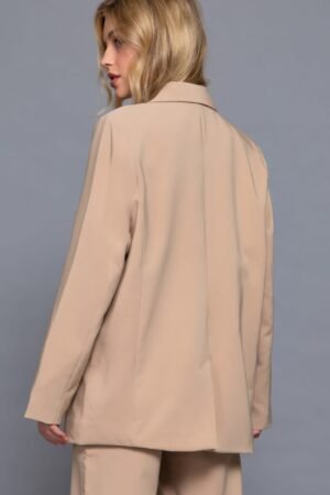 Long Slv Front Button Closure Blazer