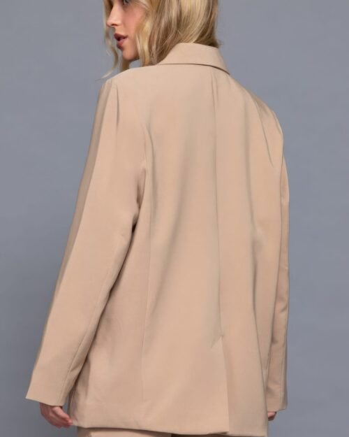 long slv front button closure blazer