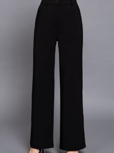Back elastic straight woven long pants Back elastic straight woven long pants
