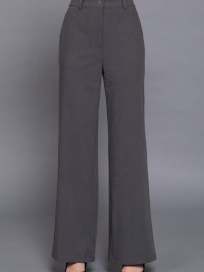 Back elastic straight woven long pants Back elastic straight woven long pants