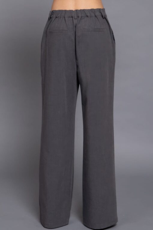 Back elastic straight woven long pants - Image 12