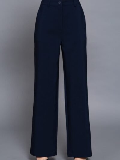 Back elastic straight woven long pants Back elastic straight woven long pants