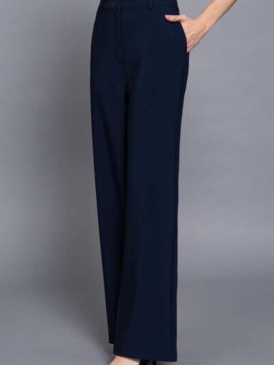 Back elastic straight woven long pants Back elastic straight woven long pants