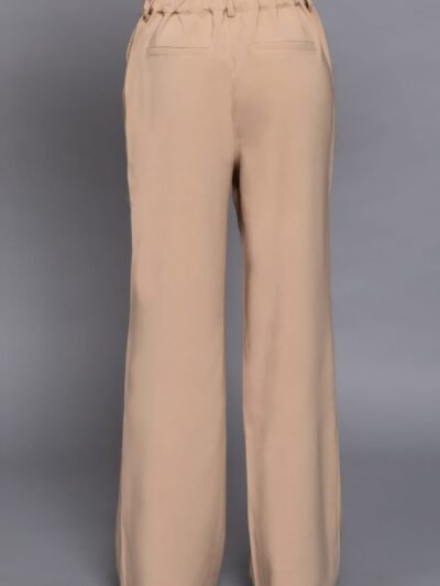 Back elastic straight woven long pants Back elastic straight woven long pants