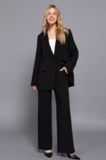 Back elastic straight woven long pants - Image 14