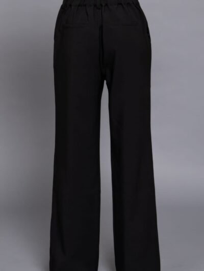 Back elastic straight woven long pants Back elastic straight woven long pants