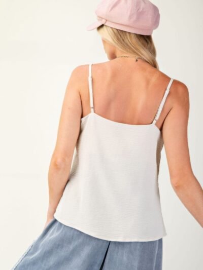 Laced textured poly woven camisole Laced textured poly woven camisole