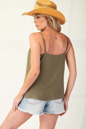 Laced textured poly woven camisole Laced textured poly woven camisole