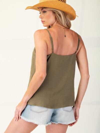 Laced textured poly woven camisole Laced textured poly woven camisole