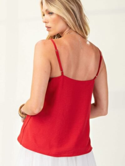 Laced textured poly woven camisole Laced textured poly woven camisole