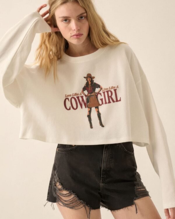 Love like a cowgirl thermal graphic sweatshirt